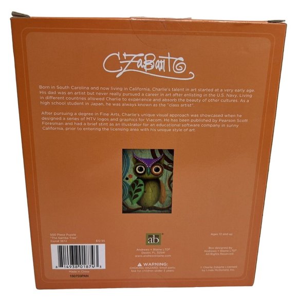 Charlie Zabarte Jigsaw Puzzle The Samba Tree Owl 500 Pieces 14" X 19" Crafting - Picture 2 of 12